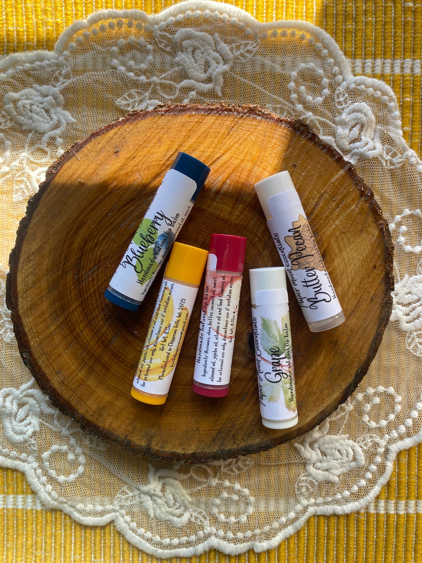 All natural lip balms - multiple flavors (price is per tube)