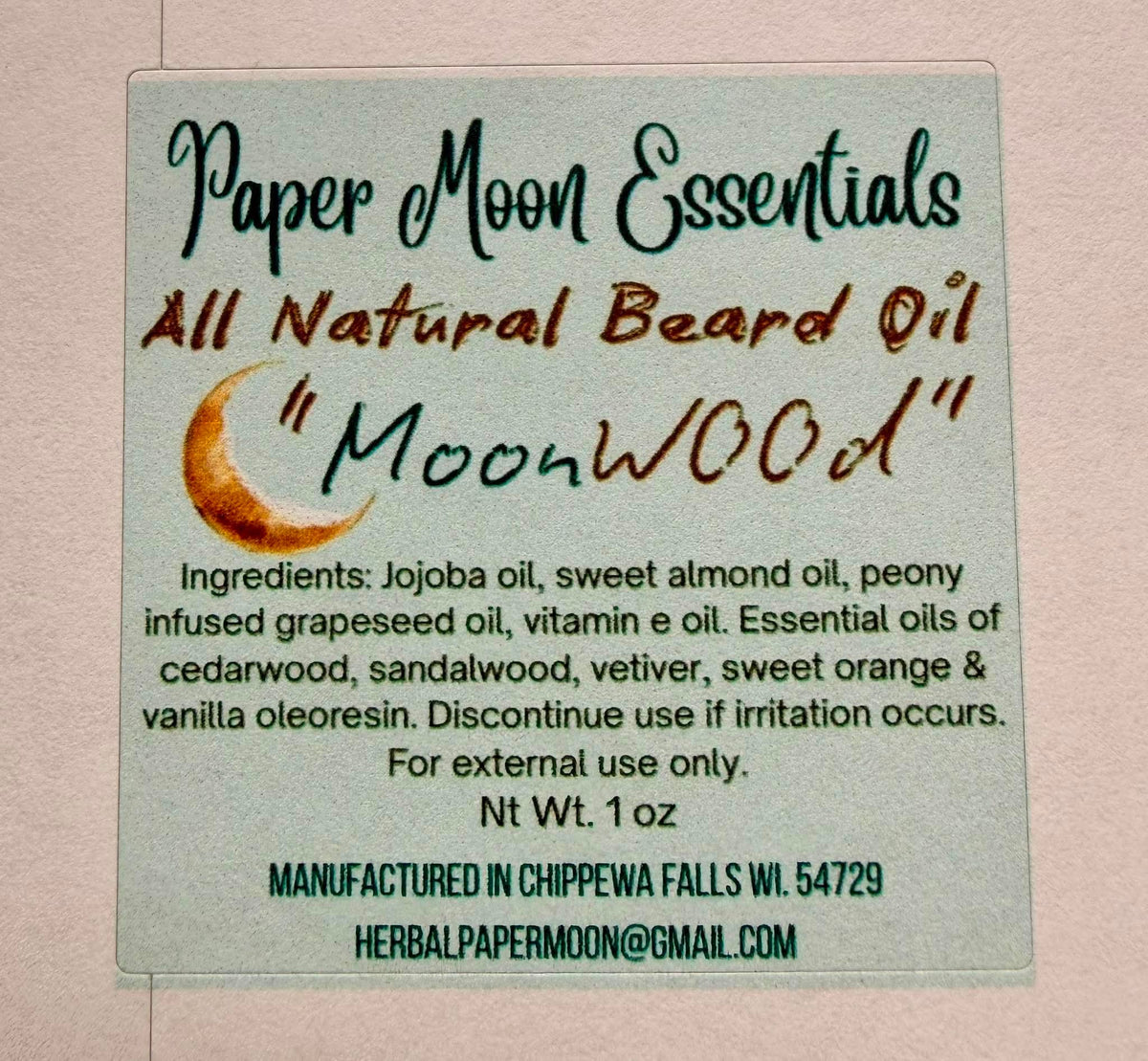 All natural Beard Oil- “MoonWood”